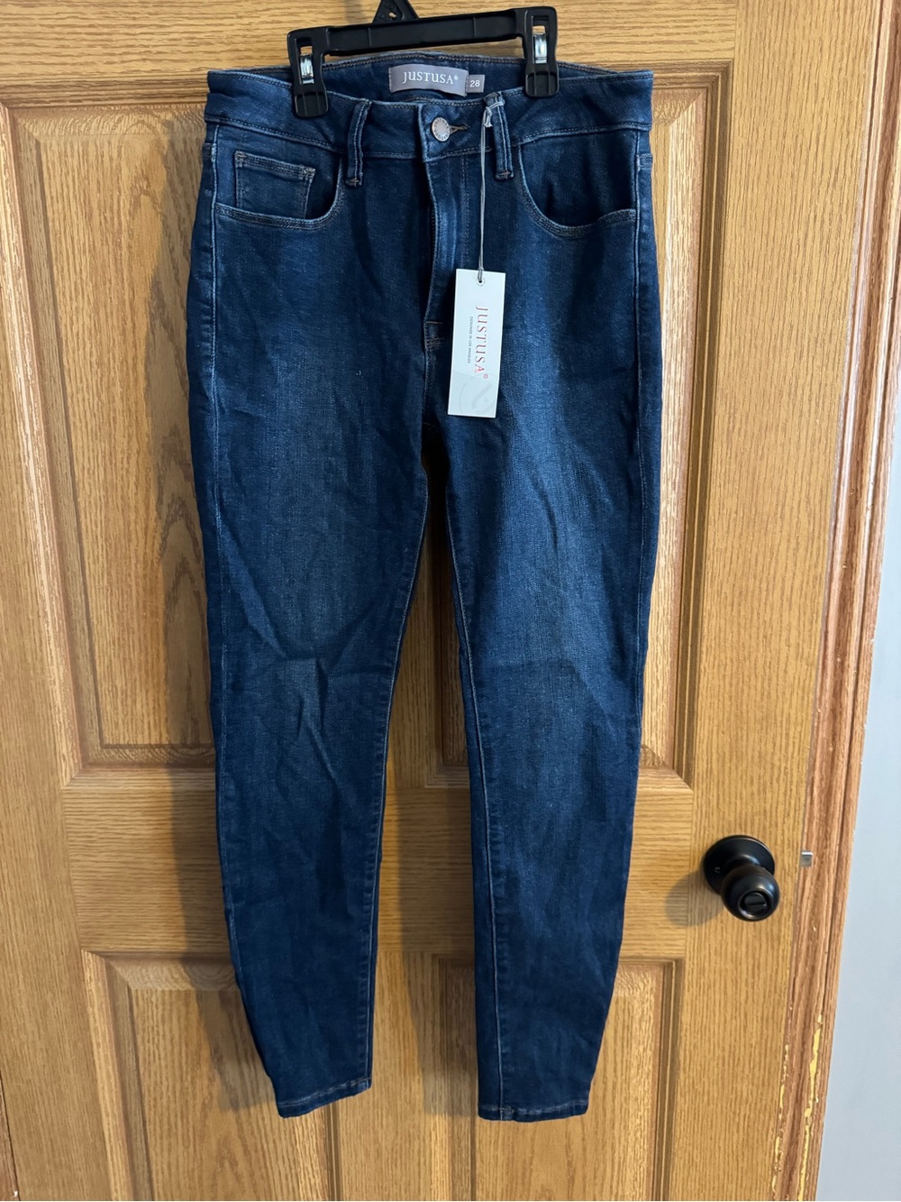 JUSTUSA Size 28 Dark Wash Skinny Jeans - Deep Blue